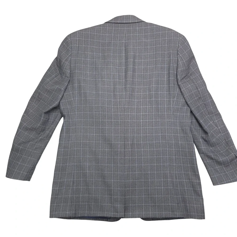 Ralph Lauren Blazer‎ Jacket Men's 42L Gray Blue Glen Check Silk Wool Blend